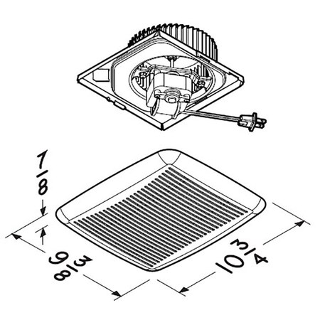 Broan-Nutone Broan-NuTone QuicKit 60 CFM 3 Sones Bathroom Ventilation Fan Upgrade Kit BKR60 | Zoro